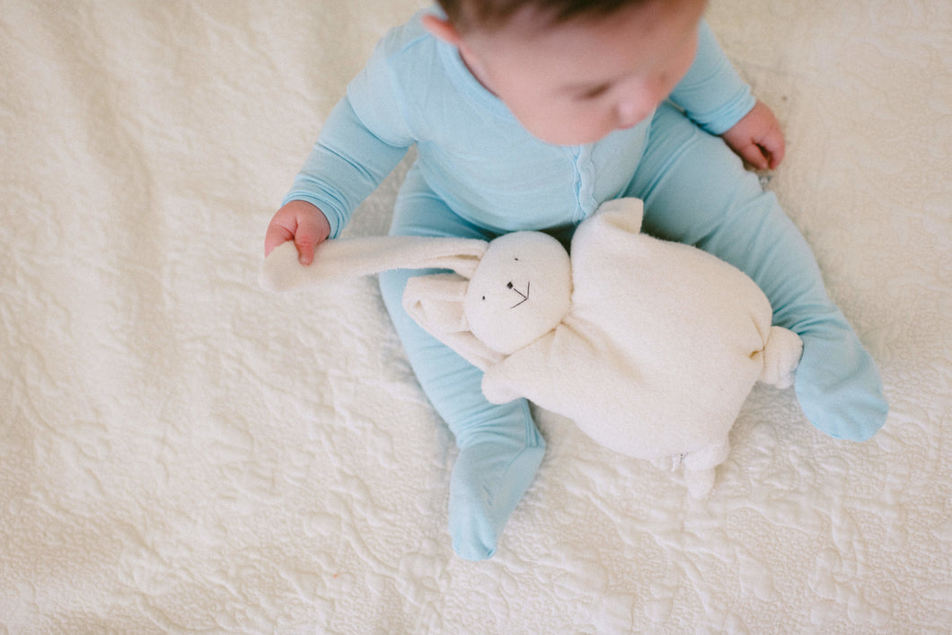 ORGANIC COTTON BUNNY RATTLE – Buttercup Baby Co.